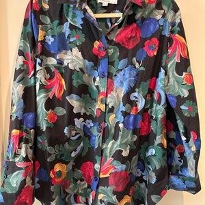 Chico's floral print button front blouse size 2